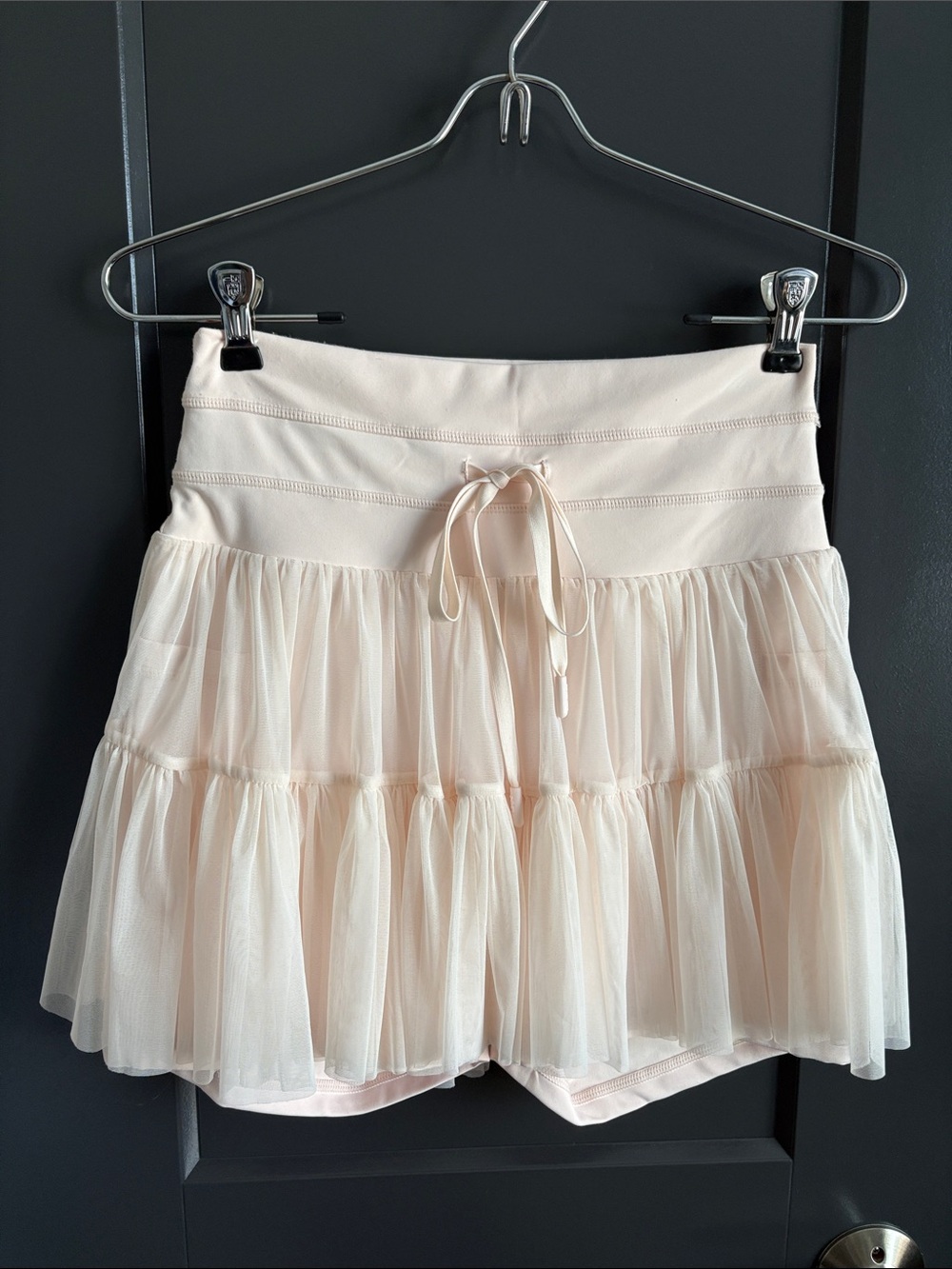 POPFLEX Ballet Pink Pirouette Skort - Tiered Tulle Skort with Drawstring Waist